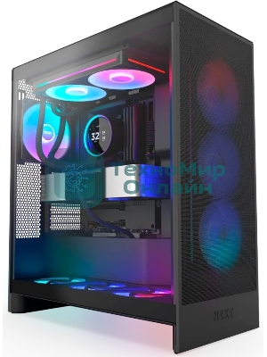 Система жидкостного охлаждения для ПК/Water Cooling System NZXT Kraken Elite 280 RGb (250W, 280мм, LED temp., Black/Fans: 2x140мм, 98.61CFM, 34.5dBA, 2000RPM/Pump height 65мм, 2800RPM, Rad thickness 27мм/S: 1851, 1700, 1200, 115X, AM5, AM4)