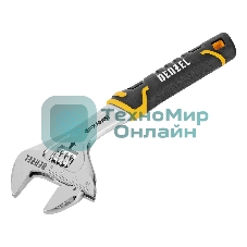 Ключ разводной Denzel 200 мм (раскрытие до 33 мм), CrV, с быстрым сбросом, кованый, TPR рукоятка