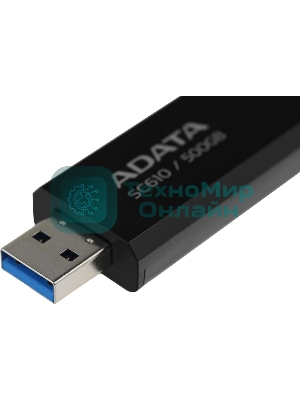 Внешний SSD ADATA SC610, 500Gb, USB Type-A, R/W 550/500 Mb/s черный