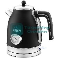 Чайник электрический Kitfort КТ-6102-1 черный с серебром