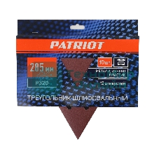 Треугольник шлифовальный PATRIOT на липучке, 285мм, 12 отверстий, Р320, 10 шт
