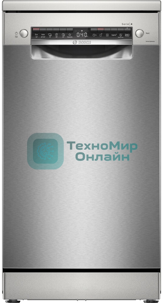 Посудомоечная машина Bosch SPS4HMI64Q серебряный, 45 см, 10 комплектов, сушка теплообменник, 46 дБ, класс А++