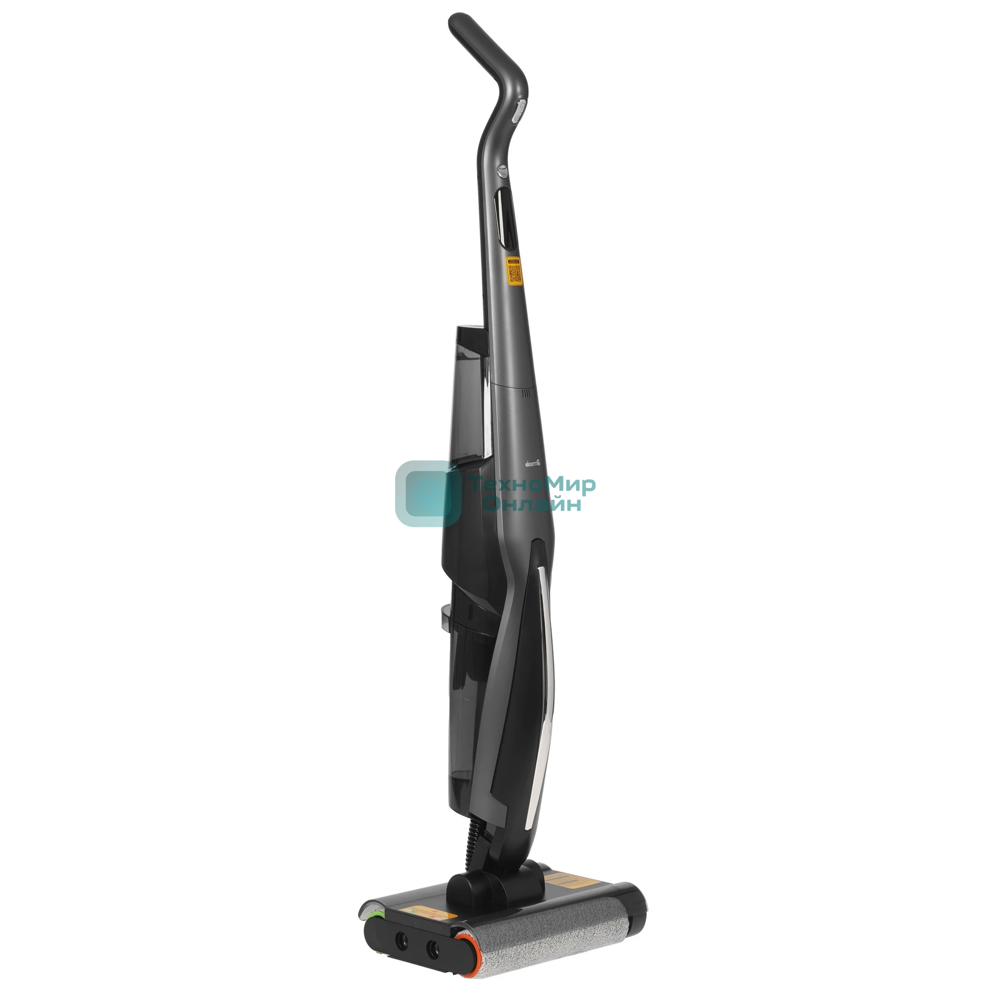 Пылесос вертикальный моющий Deerma DEM-VX96W серый, питание от аккумулятора, 160 Вт, уборка сухая/влажная, пылесборник 0.6 л