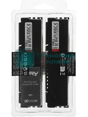 Оперативная память Kingston Fury Beast, DDR5, 32GB (2x16GB), 5600MHz, CL40, DIMM, с радиаторами, черный