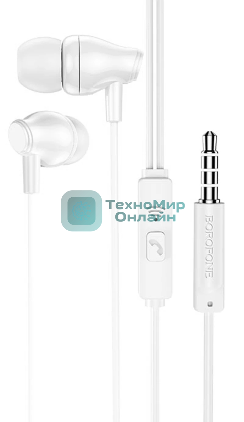Проводные наушники Borofone BM61 белый, вкладыши, проводной