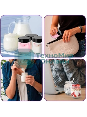 Йогуртница Kitfort КТ-6295 20Вт 7б. 190мл упр.:электрон. серебристый/черный