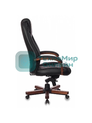 Кресло Бюрократ T-9923WALNUT/BLACK черный, кожа