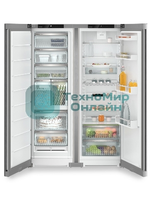 Холодильник Liebherr Комбинация XRFsf 5240-22 001(SFNsfd 5247-22 001+ SRsfd 5220-22 001) серебристый двухкамерный 412/262л морозилка сбоку, Side by Side