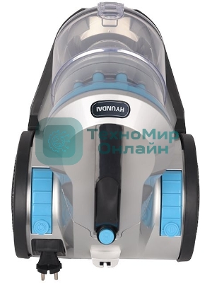 Пылесос Hyundai HYV-C2955 серебристый/синий, 380/2400 Вт, уборка сухая, пылесборник контейнер 3.5 л