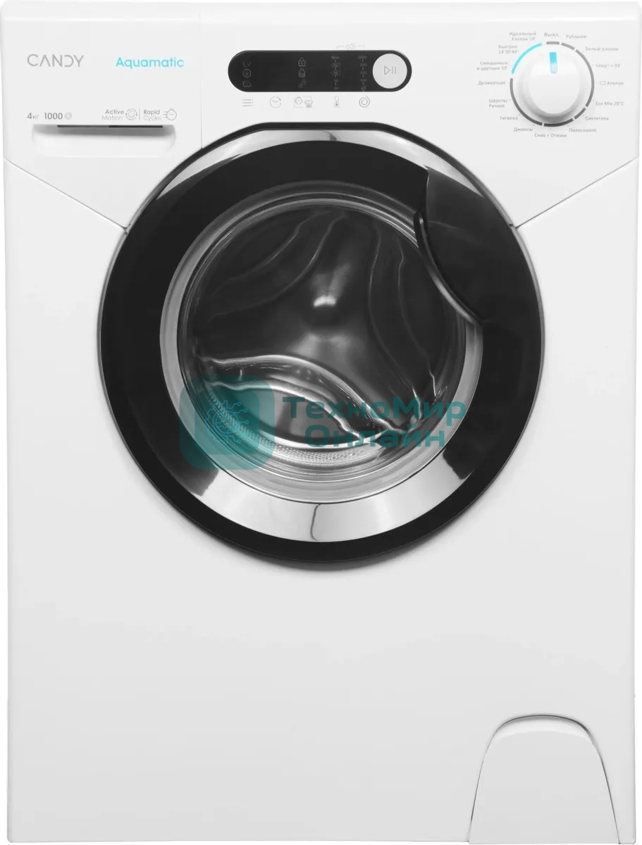 Стиральная машина CANDY AQUE 1043DR-07 белый, загрузка фронтальная 4 кг, 1000 об/мин, класс: А