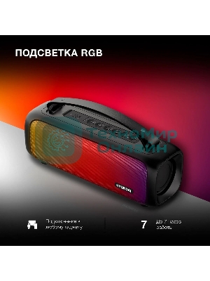 Колонка портативная Hyundai H-PS1020 черный 16W 2.0 BT 10м 1500mAh