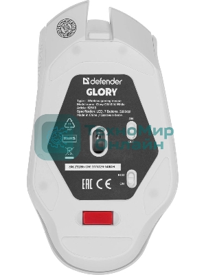 Мышь беспроводная Defender Glory GM-514 белый, 3200 dpi, радиоканал, USB, кнопки - 7