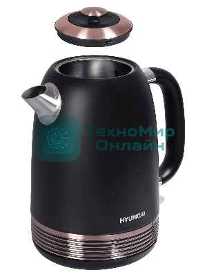 Чайник электрический Hyundai HYK-S4501 1.7л. 2200Вт черный/бронзовый (корпус: нержавеющая сталь/пластик)