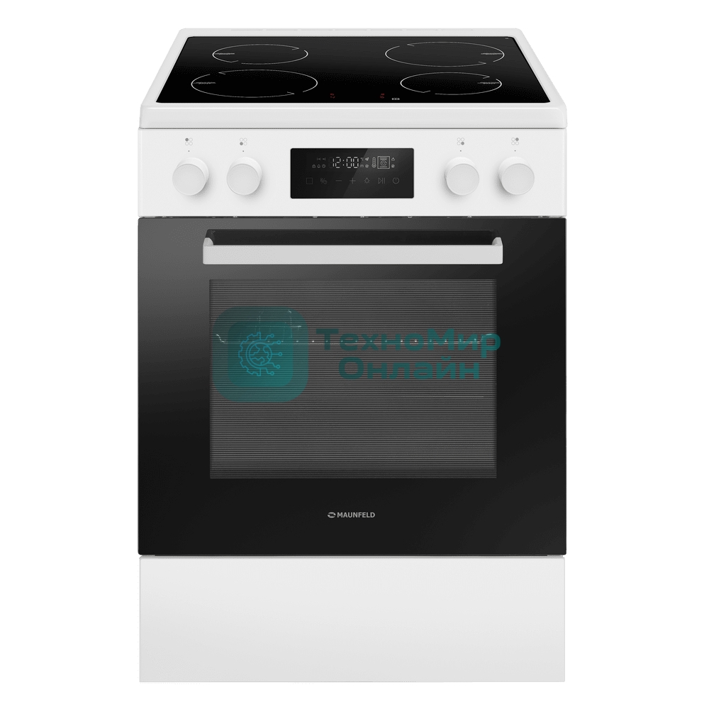 Плита электрическая MAUNFELD MIC611W01TD белый, конфорок 4 электрических (индукционных), духовка 59 л, 60 см x 84.5 см x 63 см