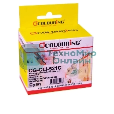 Картридж струйный Colouring CG-CLI-521C голубой с чипом водный (9 мл) для Canon IP3600/IP4600/MP540/MP550/MP620/MP630/MP980