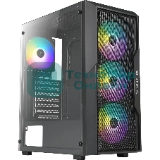 Компьютерный корпус Azza Fighter черный без БП ATX 4x120мм 2x140мм 2xUSB2.0 1xUSB3.0 audio bott PSU