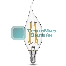 Лампа светодиодная филаментная Gauss Filament 11Вт цок.: E14 свеча 220B св. свеч. бел. теп. CF35 (упак.: 10 шт)