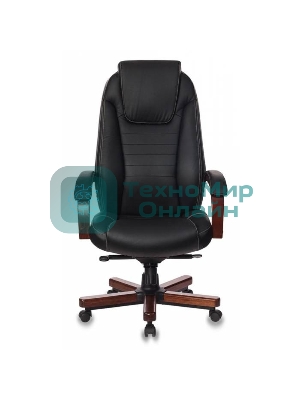 Кресло Бюрократ T-9923WALNUT/BLACK черный, кожа