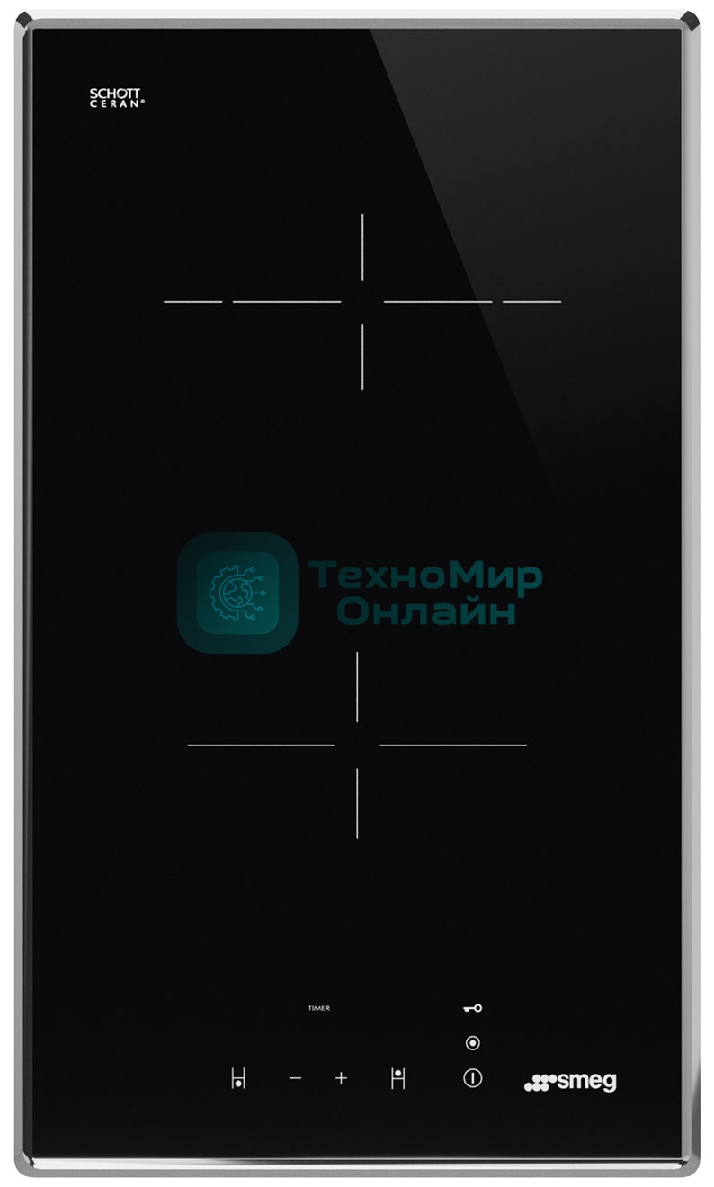Электрическая домино SMEG SE232TX1 Cтеклокерамическая варочная панель, 30 см, прямой край в рамке из нержавеющей стали