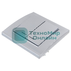 Выключатель 2-кл. СП Бриллиант 10А IP20 с подсветкой серебр. Universal 7949667