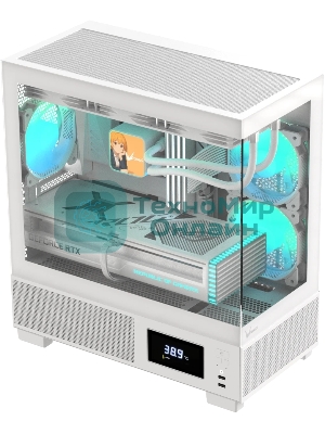 Компьютерный корпус AeroCool/Formula V Line Crystal E1M White, MATX, USB3.0*2, Switch Display Panel