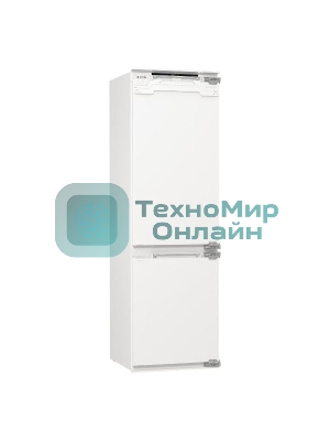 Встраиваемый холодильник Gorenje NRKI517E82WF, полезный объем 244 л, электронное управление, цифровой дисплей, автоматическое размораживание No Frost, быстрое замораживание, интенсивное охлаждение, зона свежести с контролем влажности, инверторный компрессор, энергоэффективность А+