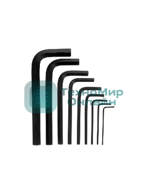 Набор ключей имбусовых Matrix 11222 hex 2.0–12мм crv 9 шт, оксидированные