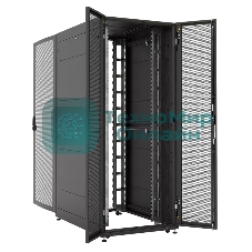 Шкаф серверный ПРОФ напольный 42U (800 1000) двери двойные перф. 2 шт., черный, в сборе
