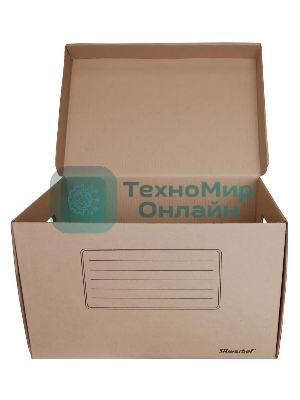 Короб архивный откидная крышка Silwerhof ОК-18 микрогофрокартон 480x325x295мм коричневый