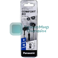 Проводные наушники Panasonic RP-TCM115GCK черный, внутриканальные, Jack 3.5 мм