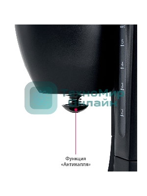 Кофеварка капельная Delta DL-8153 черный, исп. кофе - молотый, 0,6 л, 600 Вт