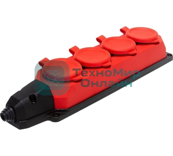 Колодка каучуковая ЭРА с/з 4 гн 16A IP44 красная (7/70/420)