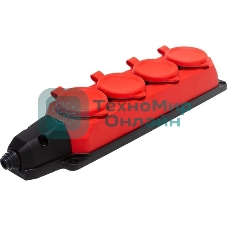 Колодка каучуковая ЭРА с/з 4 гн 16A IP44 красная (7/70/420)