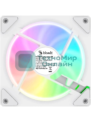 Вентилятор для корпуса Bloody CF-12 LCD ARGb 120х120x25 белый 4-pin 32дБ (упак.:1шт) (CF-12-ARGb120-WH) Ret