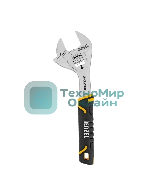 Ключ разводной Denzel 200 мм (раскрытие до 33 мм), CrV, с быстрым сбросом, кованый, TPR рукоятка