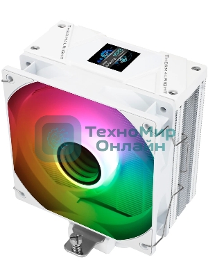 Кулер для процессора Thermalright Assassin Spirit 120 Vision ARGB White (4-pin PWM, LED temp., 154mm, Al/Cu, 4x6mm, ARGB, 1x120mm, 66.17CFM, 25.6dBA, 1500RPM, S: 1851/1700/1200/115X, AM5/AM4, white)