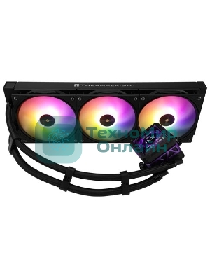 Водяное охлаждение для процессора Thermalright Frozen Warframe Pro 360 черный ARGb (360мм, черный, ARGb/Fans: 3x120мм, 70.84CFM, 29.8dBA, 2000RPM/Pump height 60мм, 23dBA, 3000RPM, Rad thickness 27mm/S: 1200, 1700, 1851, 2011, 2066, 115X, AM4, AM5)