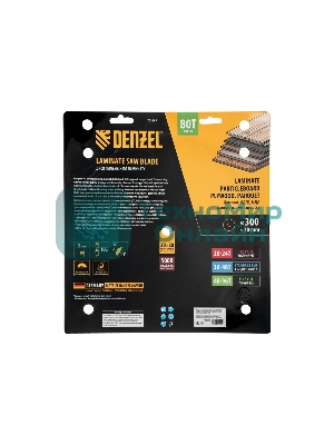 Пильный диск по ламинату Denzel ф300 х 30 мм, 80 зубьев