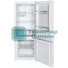 Холодильник Maunfeld MFF144SFW белый глянц. двухкамерный 154/52л морозилка снизу, ручная разморозка