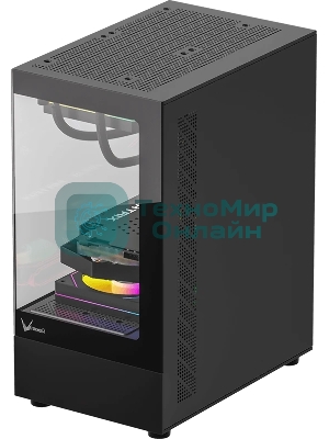 Компьютерный корпус AeroCool/Formula Crystal Z1CM черный без БП mATX 5x120мм 1xUSB3.0 audio bott PSU