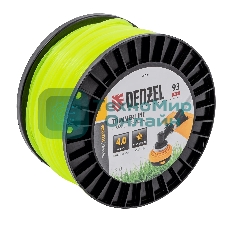 Леска для триммера Denzel звезда, 4,0мм х 93м, на DIN катушке FLEX CORD