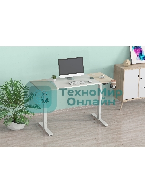Стол компьютерный Cactus CS-EDL-WWD столешница МДФ дуб молочный каркас белый