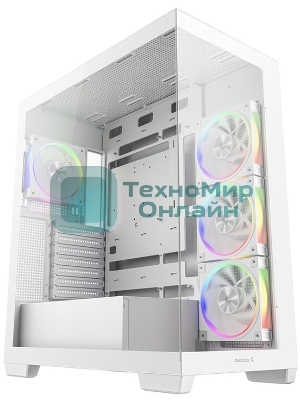Компьютерный корпус Deepcool CG580 4F V2 WH без БП, боковое окно (панорама), 4x120мм ARGb PWM вентилятора, белый, ATX (R-CG580-WHADA4-G-2)