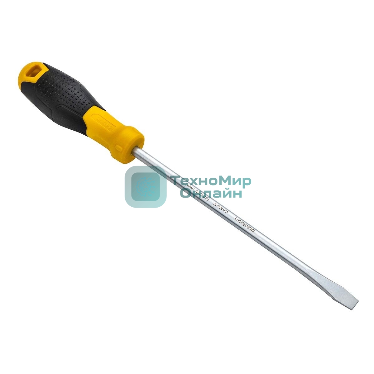 Отвертка шлицевая Deli DL6382001 8х200мм CR-V, Двухкомпонентная ручка. Хромированная