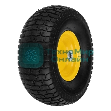 Колесо пневматическое Denzel 15/6.00-6, D 370 мм, подш. внут. диам. 16 мм, длина оси 100 мм