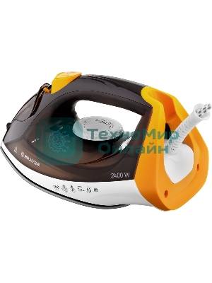 Утюг BRAYER BR4003 коричневый/белый/желтый, 2400 Вт, 25 г/мин, 140 г/мин, 330 мл