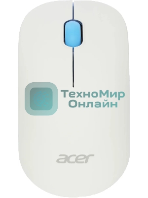 Мышь беспроводная Acer OMR205 белый/голубой, 1200 dpi, радиоканал, USB, кнопки - 3