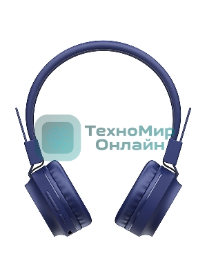 Беспроводные/проводные наушники Hoco W25 синий, полноразмерные, Bluetooth + проводной, до 12 ч.