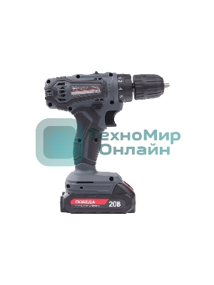 Дрель-шуруповерт аккумуляторная ПОБЕДА ДА-20/1 Ли, 20В, 2,0Ач, 1 АКБ, 38Нм