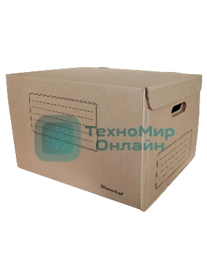 Короб архивный откидная крышка Silwerhof ОК-18 микрогофрокартон 480x325x295мм коричневый